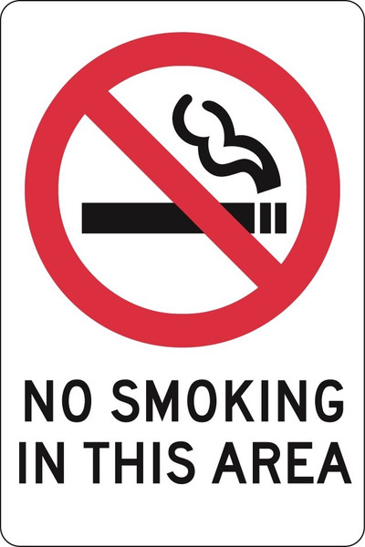 Order In - PROSAFE Prohibition Sign - No Smoking In This Area - Colorbond Steel - 600mm x 450mm