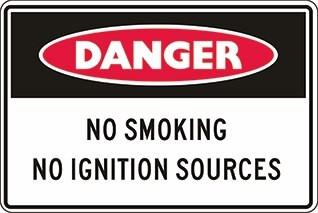Order In - PROSAFE Danger Sign - No Smoking No Ignition Sources - Metal - 600mm x 450mm