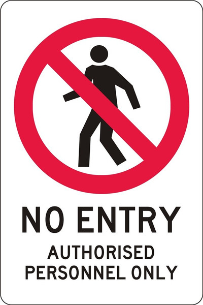 Order In - PROSAFE Prohibition Sign - No Entry - Authorised Personnel Only - Metal - 450mm x 300mm