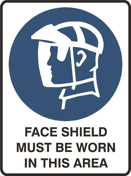 Order In - PROSAFE Mandatory Sign - Face Shield Must Be Worn In This Area - Metal - 450mm x 300mm