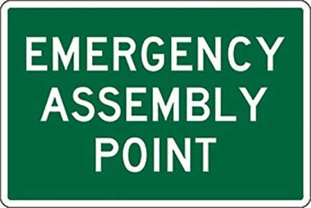 Order In - PROSAFE Emergency Information Sign - Emergency Assembly Point - Polypropylene - 600mm x 450mm