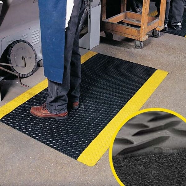 Order In - Notrax Cushion Trax® Anti-fatigue Mat - Black/Yellow - 910mm x 1520mm