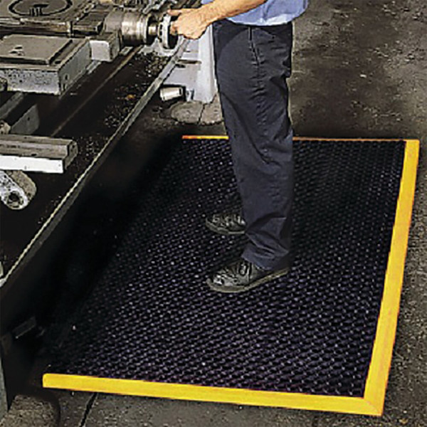 Order In - Notrax Safety Stance® Safety & Anti-fatigue Mat - Black/Yellow - 970mm x 1620mm