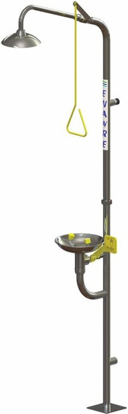 Order In - Enware Emergency Combination Shower with Eye Wash -  Hand Operated - Brushed Stainless Steel