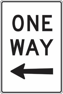 Order In - PROSAFE Traffic Sign - One Way - Left Arrow - Metal - 450mm x 600mm