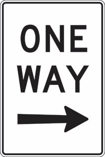 Order In - PROSAFE Traffic Sign - One Way - Right Arrow - Metal - 450mm x 400mm