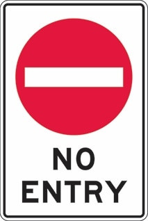 Order In - PROSAFE Traffic Sign - No Entry - Metal - 600mm x 450mm