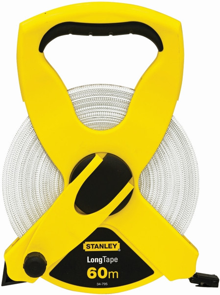 Order In - Measuring Tape with Open Frame Case - Long - 60 m x 12.7 mm - Fibreglass Blade - Yellow - 2-34-795 - Stanley