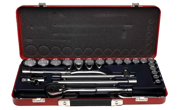 Order In - JBS SS12-24 1/2 Square Drive Socket Set - A/F - 24 Piece