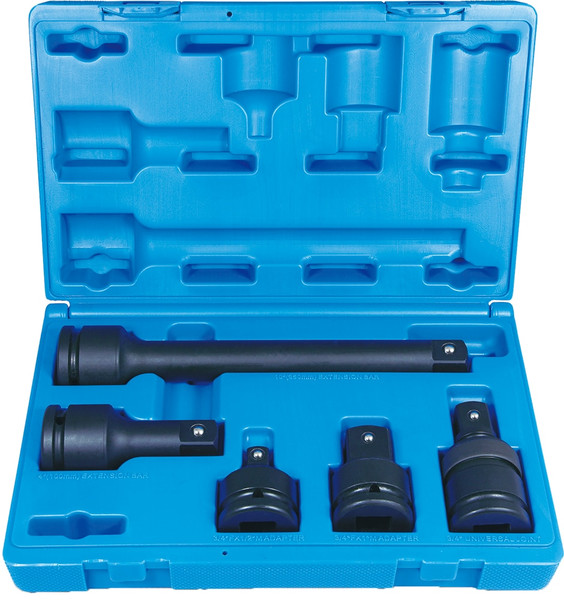 Order In - ACTION 640410501 Adaptors and Extension Bar Impact Accessories Set - 3/4'' - Square Drive - 5 Piece