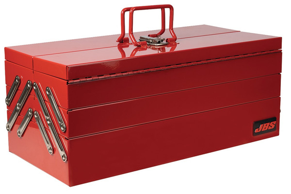 Order In - JBS Tool Box Cantilever - Heavy-Duty - Steel - Powder Coated Red Gloss - 5 Tray