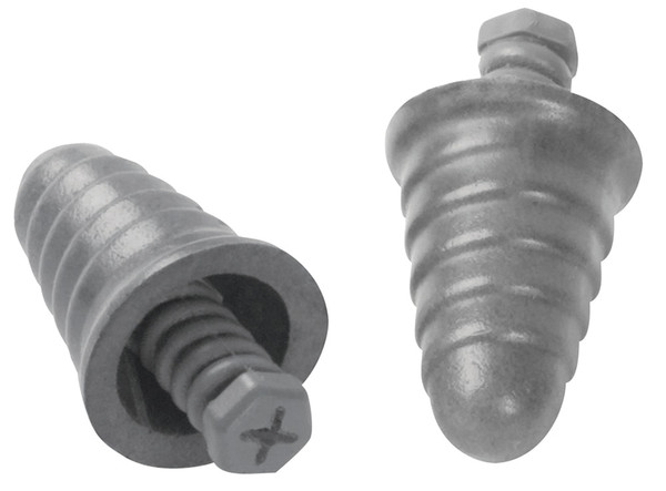 Order In - 3M Skull Screws™ P1300 7000127182 Earplugs - Disposable - Uncorded - Push-Ins - Class 5 -26dB - Grey - Regular - Pack of 120 Pairs