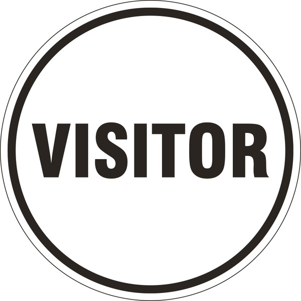 Order In - PROSAFE Sticker - Visitor - Self Adhesive Vinyl - Black/White - 56mm - Pack of 5