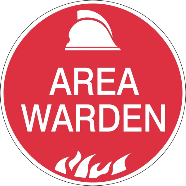 Order In - PROSAFE Sticker - Area Warden - Self Adhesive Vinyl - White/Red - 56mm - Pack of 5