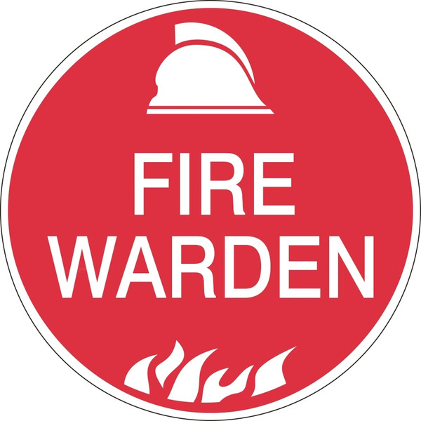 Order In - PROSAFE Sticker - Fire Warden - Self Adhesive Vinyl - White/Red - 56mm - Pack of 5