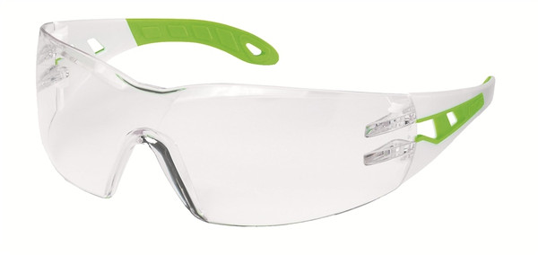 Order In - uvex pheos 9192-200 Safety Glasses - White/Green Temple - Supravision Excellence Coating - Anti-Scratch/Anti-Fog - Chemical Resistant - Clear Lens