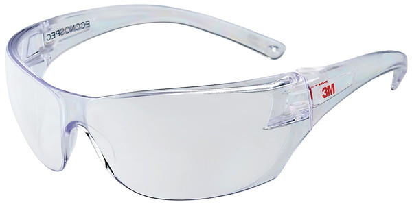 Order In - 3M Econospec S55C 7012887750 Safety Glasses - Wrap-Around - Clear Temple - UV Protection - Anti-Scratch - Clear Lens