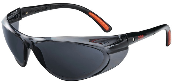 Order In - 3M Icon S99S 7012876738 Safety Glasses - Black/Red Temple - UV Resistant - Anti-Scratch - Smoke Lens