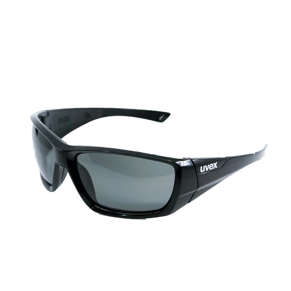 Order In - uvex oceania 9101-093 Safety Glasses - Lightweight Wraparound - Black frame - Anti-Scratch Lens - Polarised - Grey 12% VLT Lens