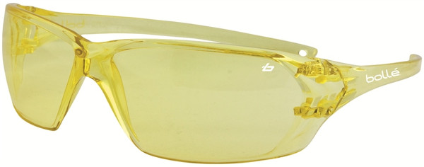 Order In - Bolle Prism 1614406 Safety Glasses - Wrap-Around - Ultra Light Weight - Amber Frame - Anti-Scratch/Anti-Fog - Amber Lens