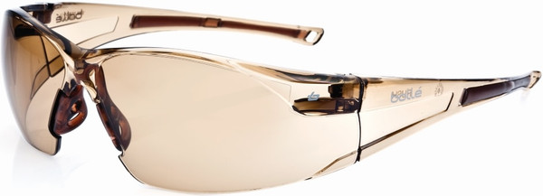 Order In - Bolle Rush 1652310 Safety Glasses - Ultra Light Weight - Adjustable Nose Bridge - Wrap-Around - Twilight Temple - Anti-Scratch/Anti-Fog - Twilight Lens