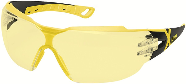 Order In - uvex pheos cx2 9198-201 Safety Glasses - Yellow/Black Frame - Supravision Excellence Coating - Anti-Scratch/Anti-Fog - Chemical Resistant - Amber Lens
