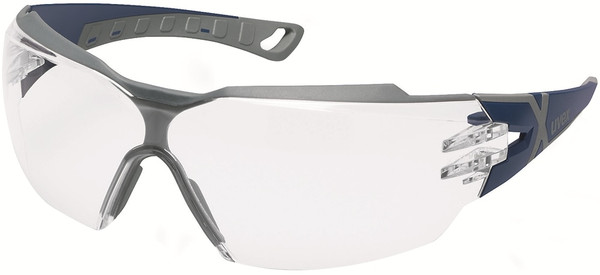 Order In - uvex pheos cx2 9198-300 Safety Glasses - Grey/Blue Frame - Supravision Sapphire Coating - Anti-Scratch/Anti-Fog - Chemical Resistant - Clear Lens