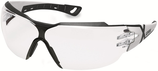 Order In - uvex pheos cx2 9198-202 Safety Glasses - Black/White Frame - Supravision Excellence Coating - Anti-Scratch/Anti-Fog - Chemical Resistant - Clear Lens