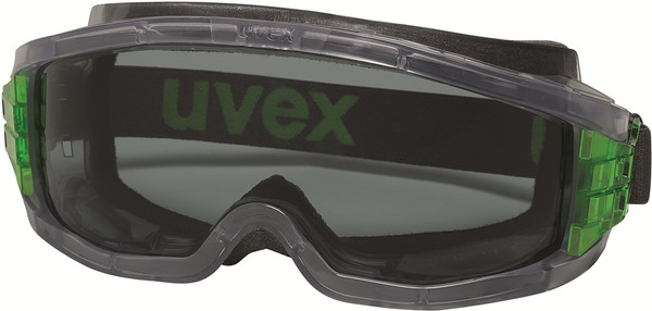 Order In - uvex ultravision 9301-628 Safety Goggles - Transparent Grey Frame - Textile Strap - UV 400 - Vented Frame - Anti-Fog Coating - 30%+VLT Grey Lens