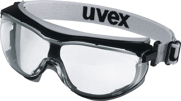 Order In - uvex carbonvision 9307-385 Safety Goggles - Grey/Black Frame - UV400 - Textile Strap - Anti-Fog/Anti-Scratch Coating - Clear Lens