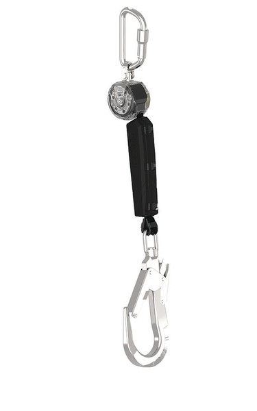 Order In - MSA V-TEC™ Mini Personal Fall Limiter C/W Aluminium Swivel Scaffold Hook - 747mm (L) x 275mm (W) - 56.7mm (H) -1 Leg - 1.8m