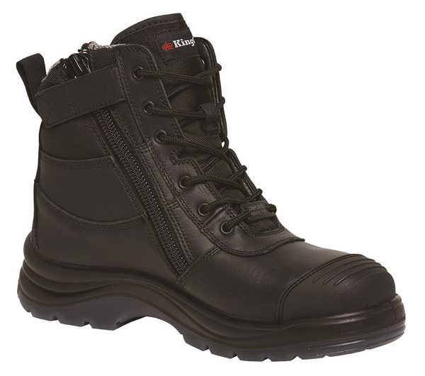 Order In - King Gee K27155 Tradie Safety Sided Boot - 6Z EH - Zip Sided - Black