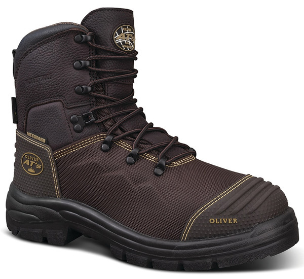 Order In - Oliver 65-490 Safety Boots - Caustic Resistant - Lace-Up - Waterproof - 150mm - Brown