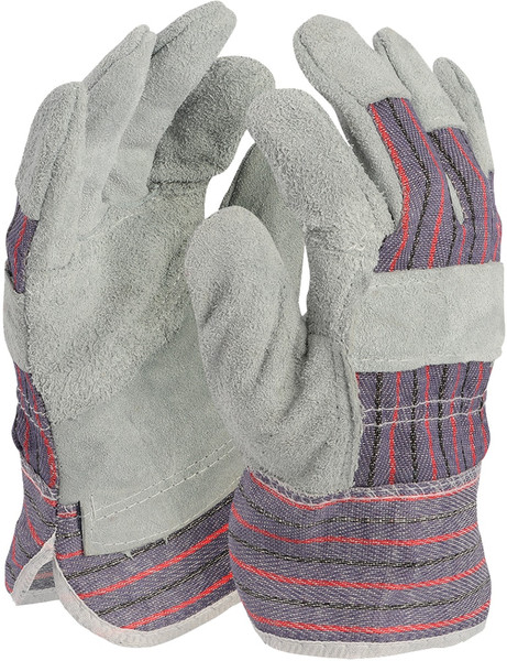 Order In - PROSAFE Candy Stripe GLCS0005 General Purpose Gloves - Canvas - Leather - Palm Patch Leather - Grey - L