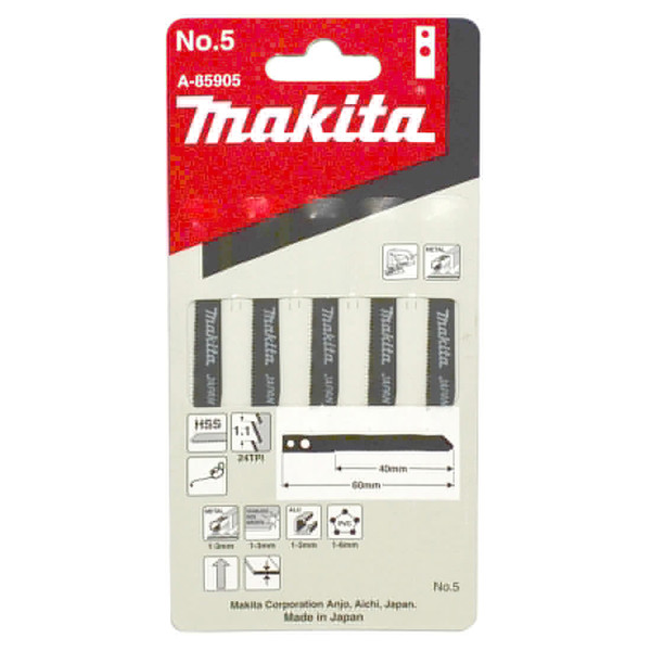 Makita 40mm HSS Jigsaw Blades (Old Type) PVC/Aluminium