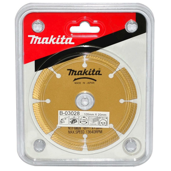 Order In - Makita 105mm Segmented Turbo Concrete & Marble High Performance Diamond Blade - 20mm Bore