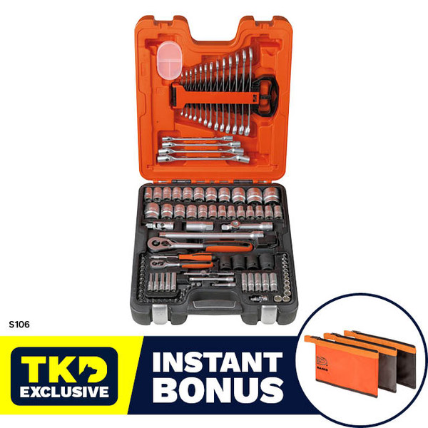 Bahco Socket Set 1/4'' & 1/2" With Spanners 106 Piece
