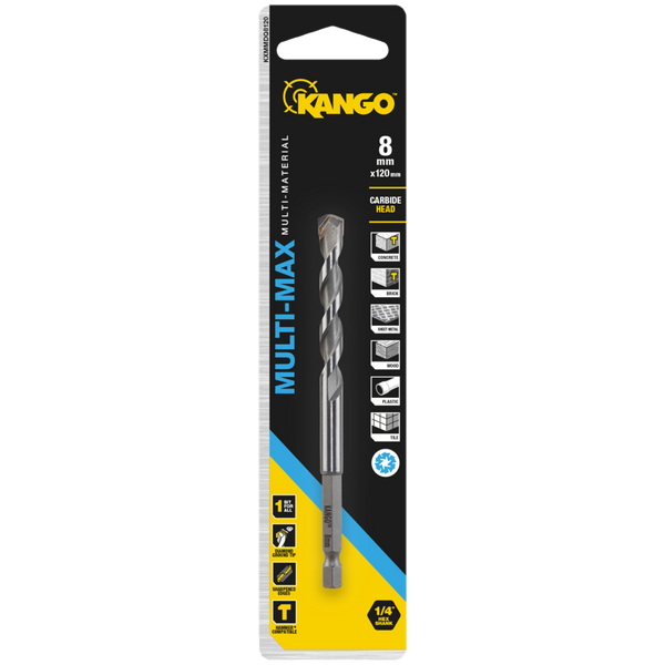 Kango Drill Bit Multi-Material 1/4" 8x120mm - KXMMDQ8120