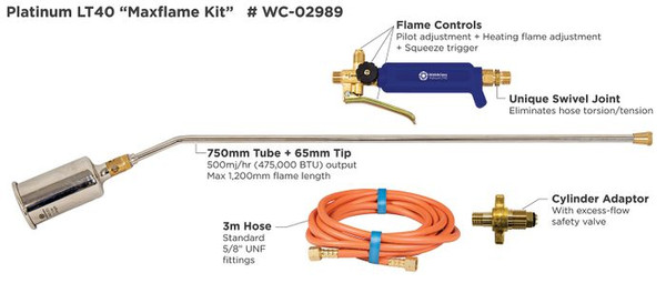 Weldclass Burner Torch LPG Maxflame Kit - WC-02989