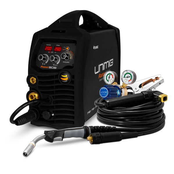 Unimig RAZOR 205 SMART SET MIG/TIG/STICK Welder - KUMJRRW205SSMIG