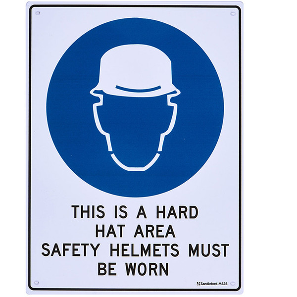Sandleford Sign 225X300mm - "Hard Hat Must be Worn" - MS25