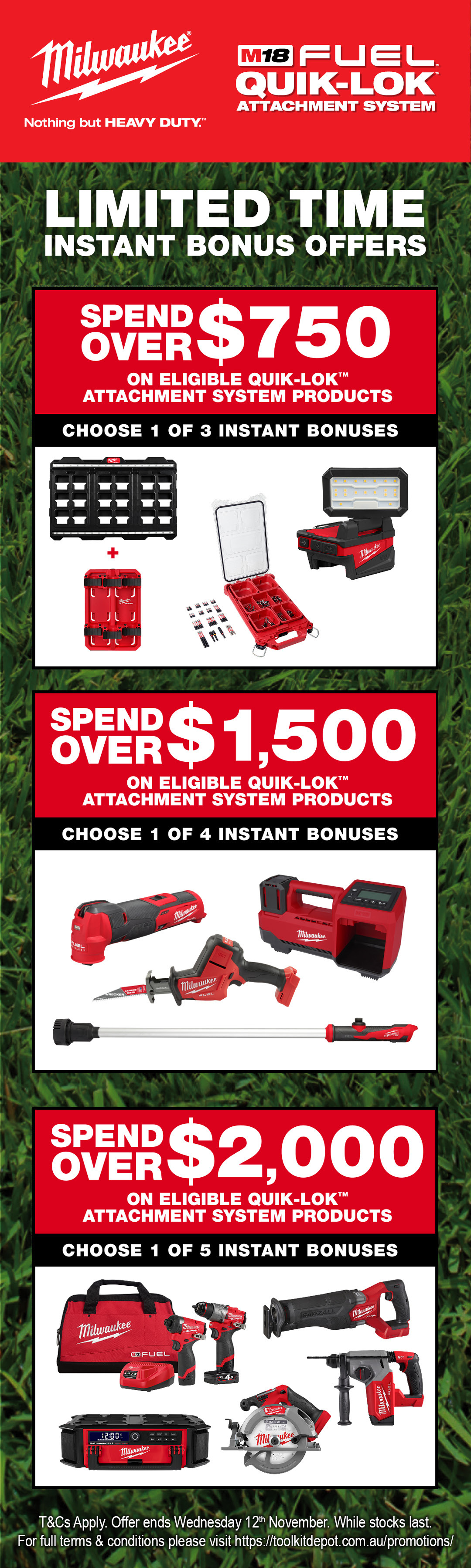 Milwaukee Quik-Lok Offer