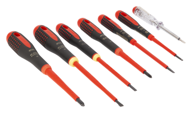 BAHCO Precision Screwdriver Set – 6-Piece With 4 Slotted & 2 Phillips Tips, Ergonomic Grip