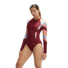 Speedo Long Sleeve Swimsuit (Red/Orange, 38")