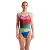Speedo Placement Turnback Swimsuit (Red/Green, 36")