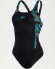 Speedo HyperBoom Splice Muscleback Junior Swimsuit (Black/Blue, 5-6 Years / 24")