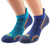 1000 Mile Run Socklet Mens (Twin Pack) (Medium, Kingfisher/Navy)