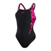 Speedo Eco Endurance+ Hyperboom Splice Muscleback Swimsuit (32", Black/Pink)