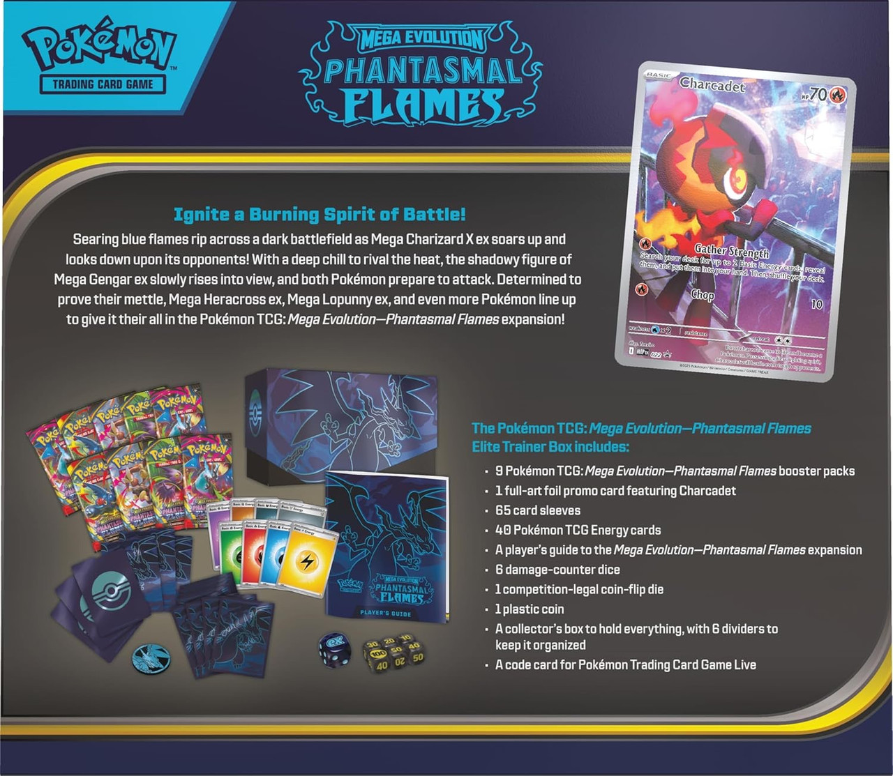 Pokemon TCG: Mega Evolution Phantasmal Flames - Elite Trainer Box (1) - Finnegan's Corner Pokemon TCG: Mega Evolution Phantasmal Flames - Elite Trainer Box (1) - Finnegan's Corner
