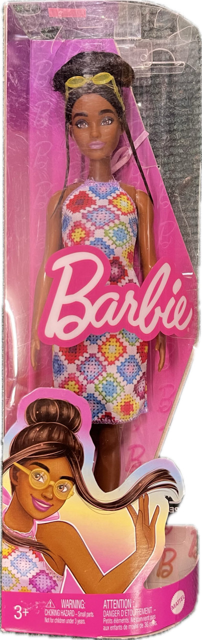 Barbie Fashionista Doll - #210 with Bun and Crochet Halter Dress - Finnegan's Corner Barbie Fashionista Doll - #210 with Bun and Crochet Halter Dress - Finnegan's Corner